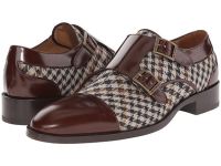 Discounted Etro Monk Strap Oxfords for Men - Houndstooth and Leather Double Monk - Brown/Houndstooth Online